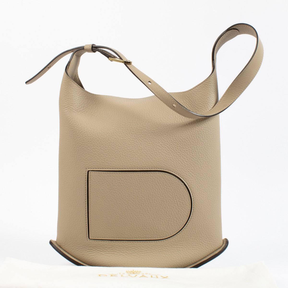 Delvaux Taupe Pin Hobo MM