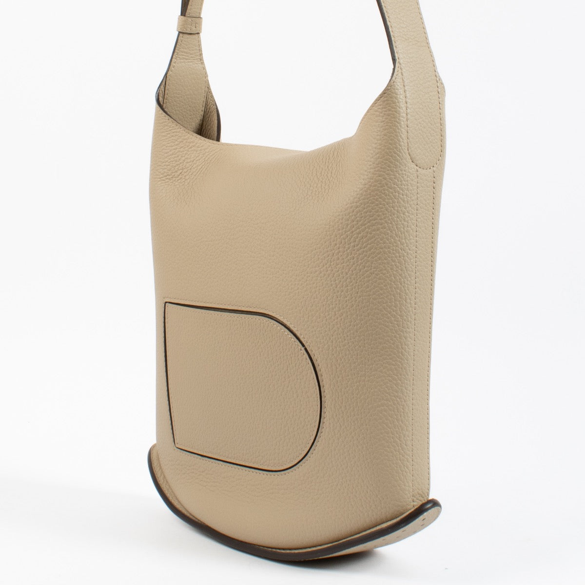 Delvaux Taupe Pin Hobo MM