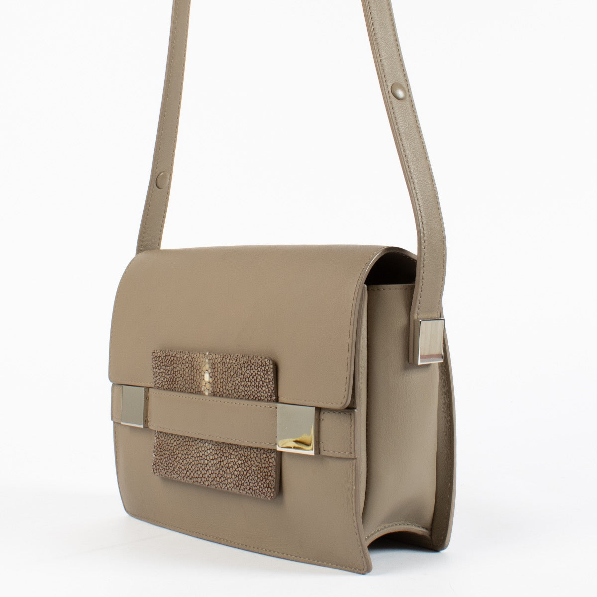 authentic preloved Delvaux Madame Bag in Tourterelle Galuchat on Labellov.com
