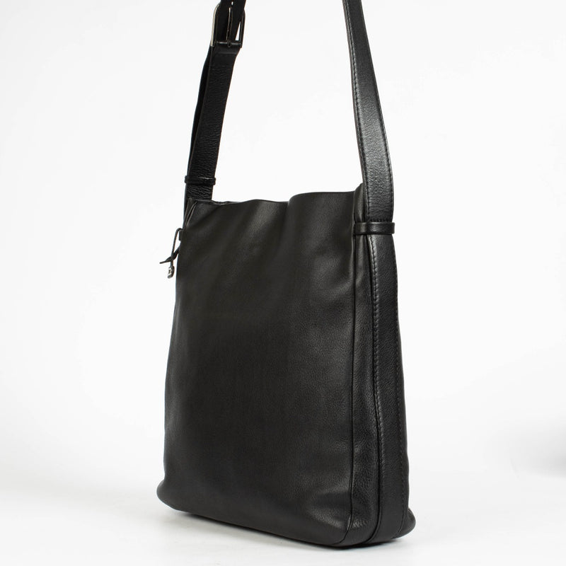 Authentic pre-loved Delvaux Black Leather Crossbody Bag on Labellov.com.