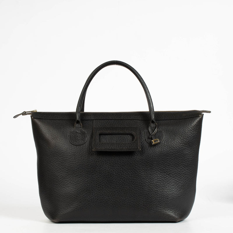 Authentic pre-loved Delvaux Black Vintage Top Handle Bag on Labellov.com