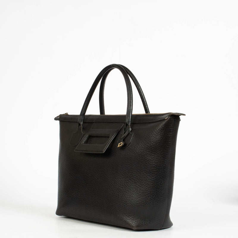 Authentic pre-loved Delvaux Black Vintage Top Handle Bag on Labellov.com