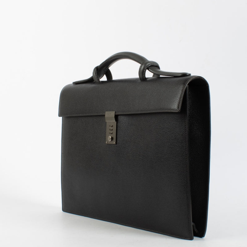authentic preloved Delvaux Dark Grey Message Briefcase on Labellov.com