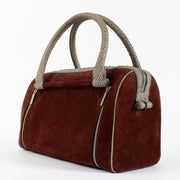 shop 100% authentic second hand Delvaux Burgundy Suede/Poisson Charlotte Bag on Labellov.com