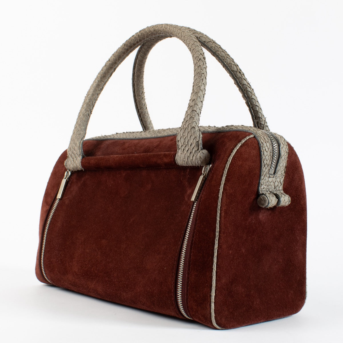 shop 100% authentic second hand Delvaux Burgundy Suede/Poisson Charlotte Bag on Labellov.com