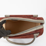 shop 100% authentic second hand Delvaux Burgundy Suede/Poisson Charlotte Bag on Labellov.com