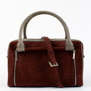 shop 100% authentic second hand Delvaux Burgundy Suede/Poisson Charlotte Bag on Labellov.com