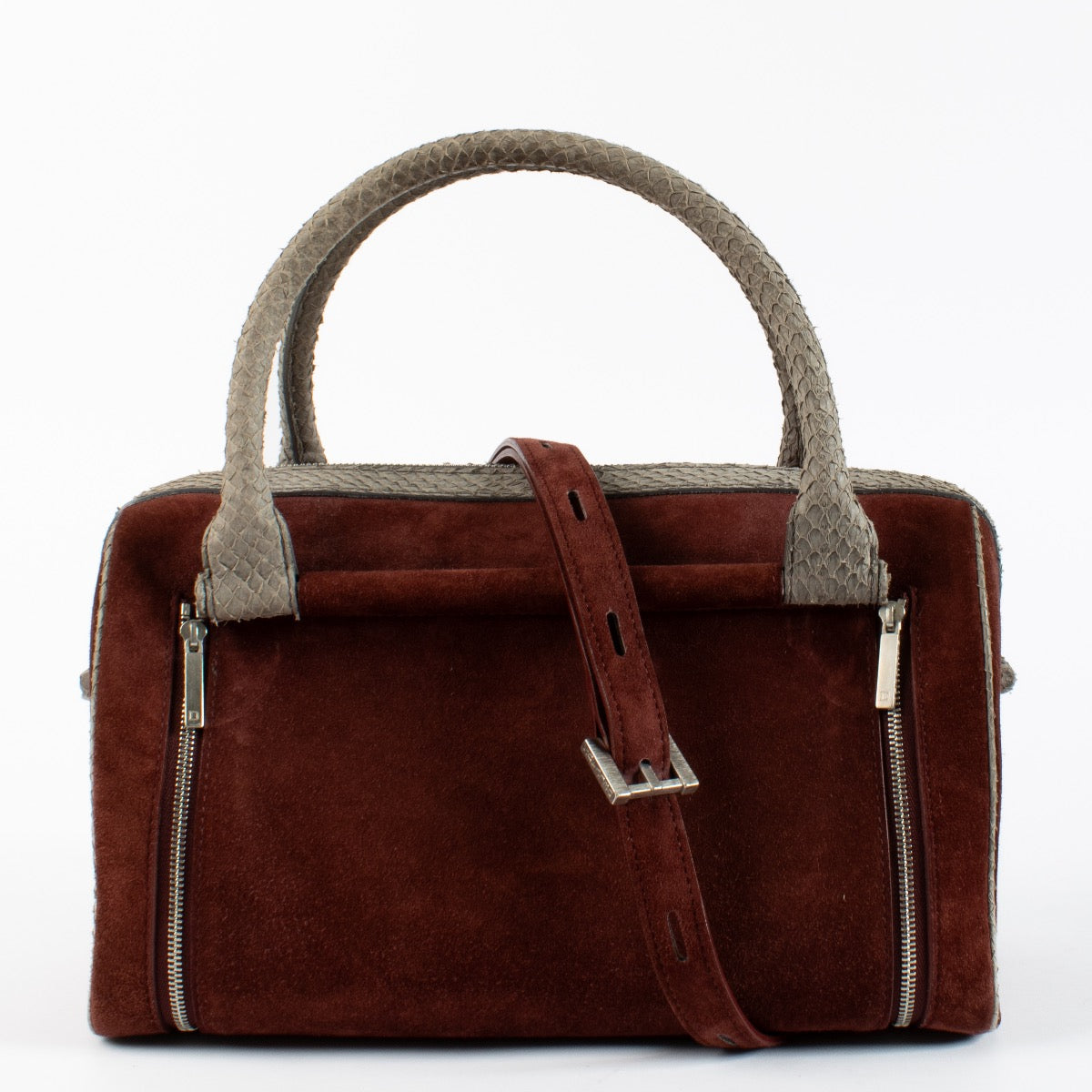 shop 100% authentic second hand Delvaux Burgundy Suede/Poisson Charlotte Bag on Labellov.com