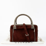 shop 100% authentic second hand Delvaux Burgundy Suede/Poisson Charlotte Bag on Labellov.com