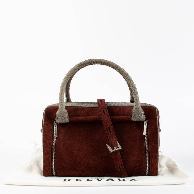 shop 100% authentic second hand Delvaux Burgundy Suede/Poisson Charlotte Bag on Labellov.com