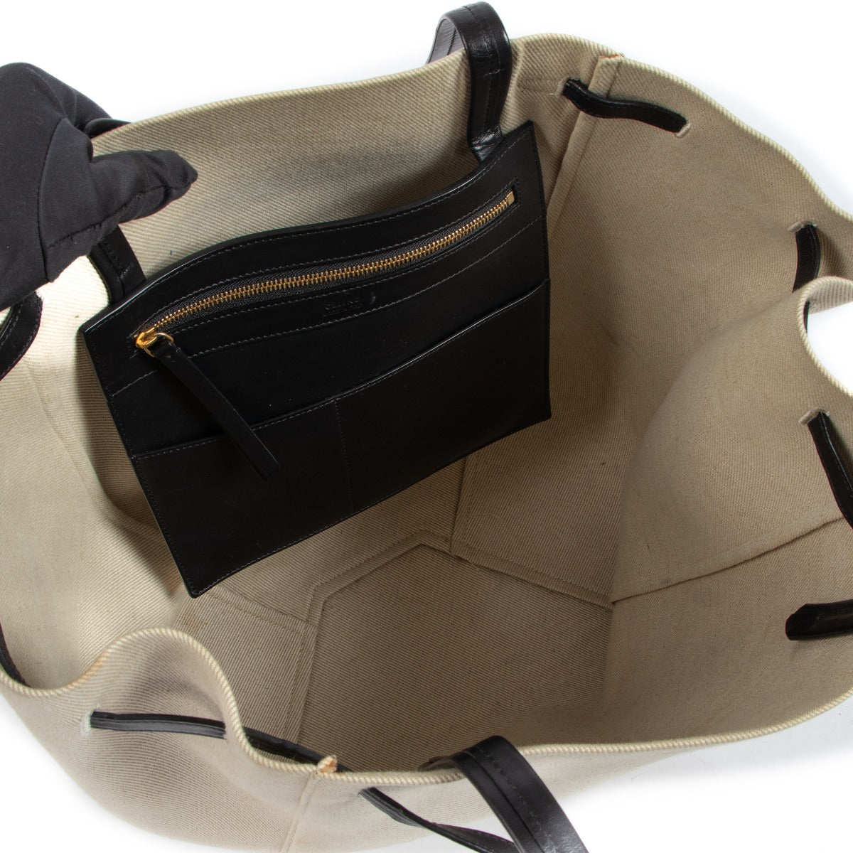 Sac cabas Cabas Phantom en toile beige Celine