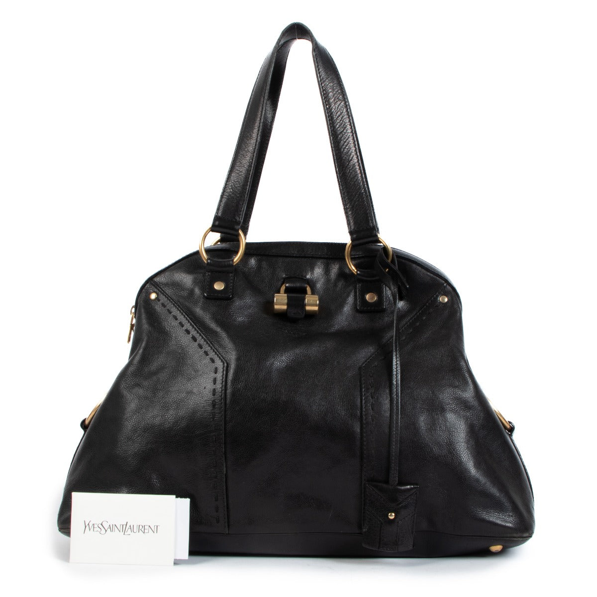 Saint Laurent Black Leather Large Muse Bag
