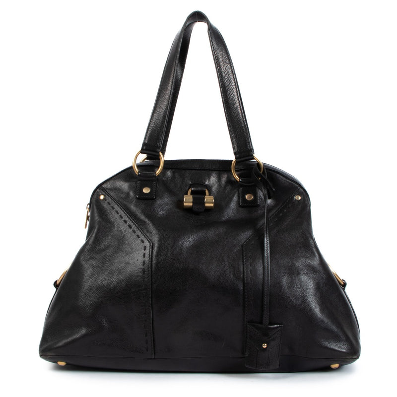 Saint Laurent Black Leather Large Muse Bag