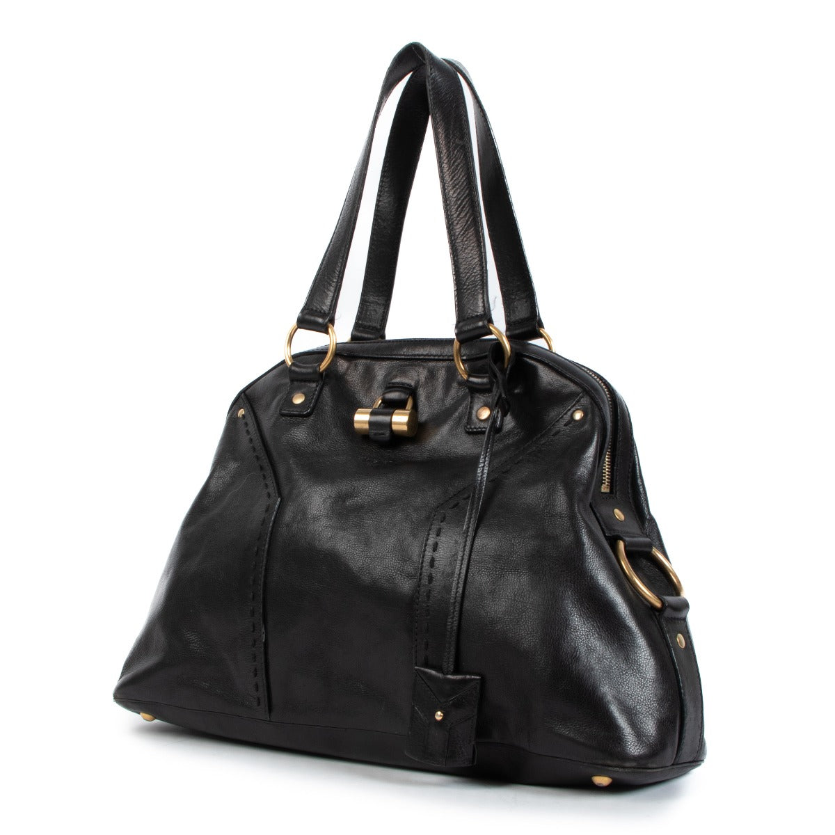 Saint Laurent Black Leather Large Muse Bag