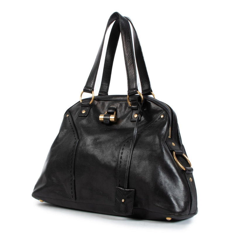 Saint Laurent Black Leather Large Muse Bag