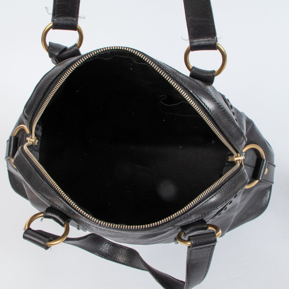 Saint Laurent Zwarte Leren Large Muse Tas
