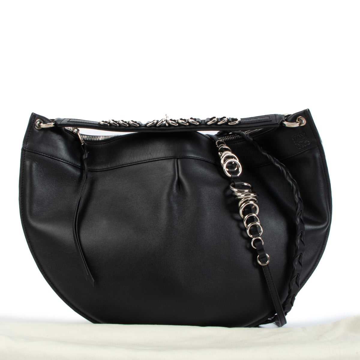 Loewe Fortune Black Leather Hobo Bag