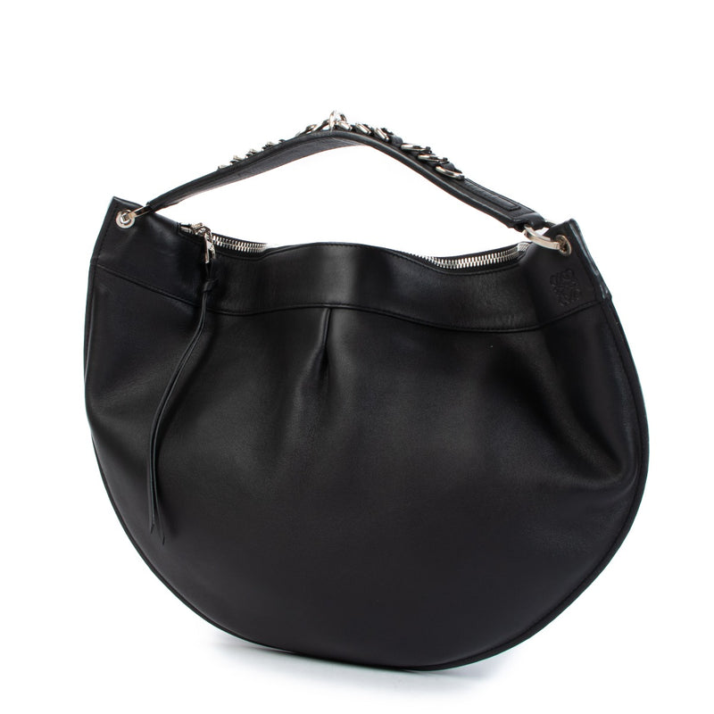 Loewe Fortune Black Leather Hobo Bag