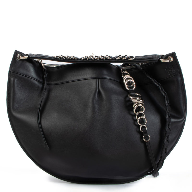 Loewe Fortune Black Leather Hobo Bag