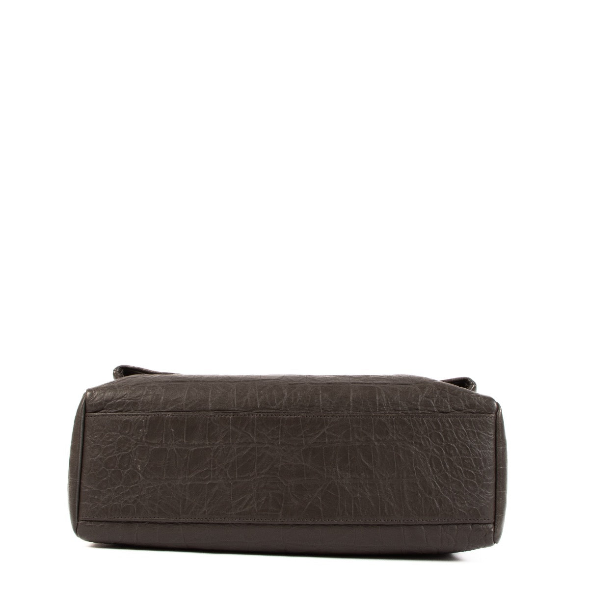 Shop safe online at Labellov in Antwerp, Brussels or Knokke this 100% authentic second hand Saint Laurent Grey Croco Embossed West Hollywood Shoulder Bag
