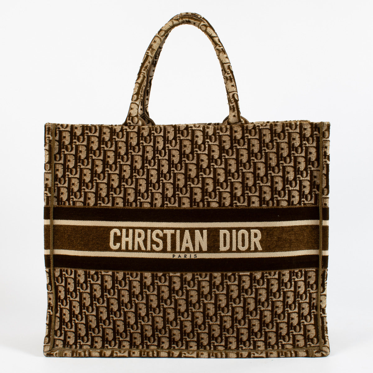 Christian Dior Brown Velvet Large Book Tote