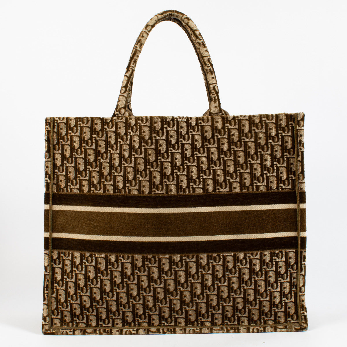 Cabas Christian Dior grand format en velours marron
