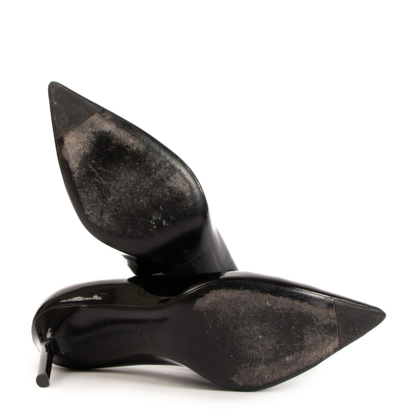 Saint Laurent Anja 85 Zwarte Lakleren Pumps - Maat 38