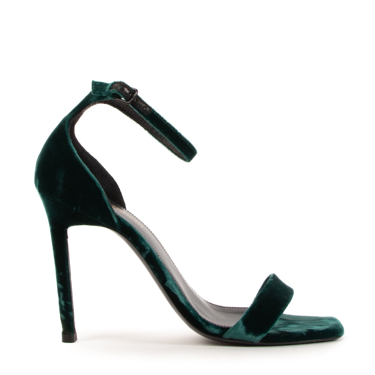 Buy authentic Saint Laurent Green Velvet Amber 105 Sandals - Size 38 1/2 on LabelLov.com
