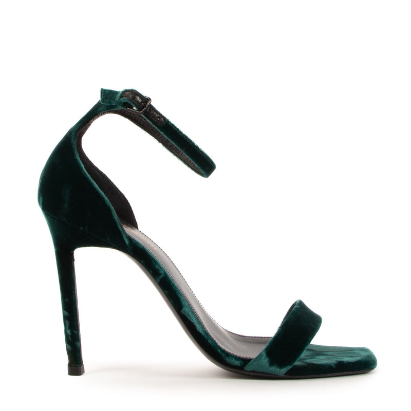 Buy authentic Saint Laurent Green Velvet Amber 105 Sandals - Size 38 1/2 on LabelLov.com