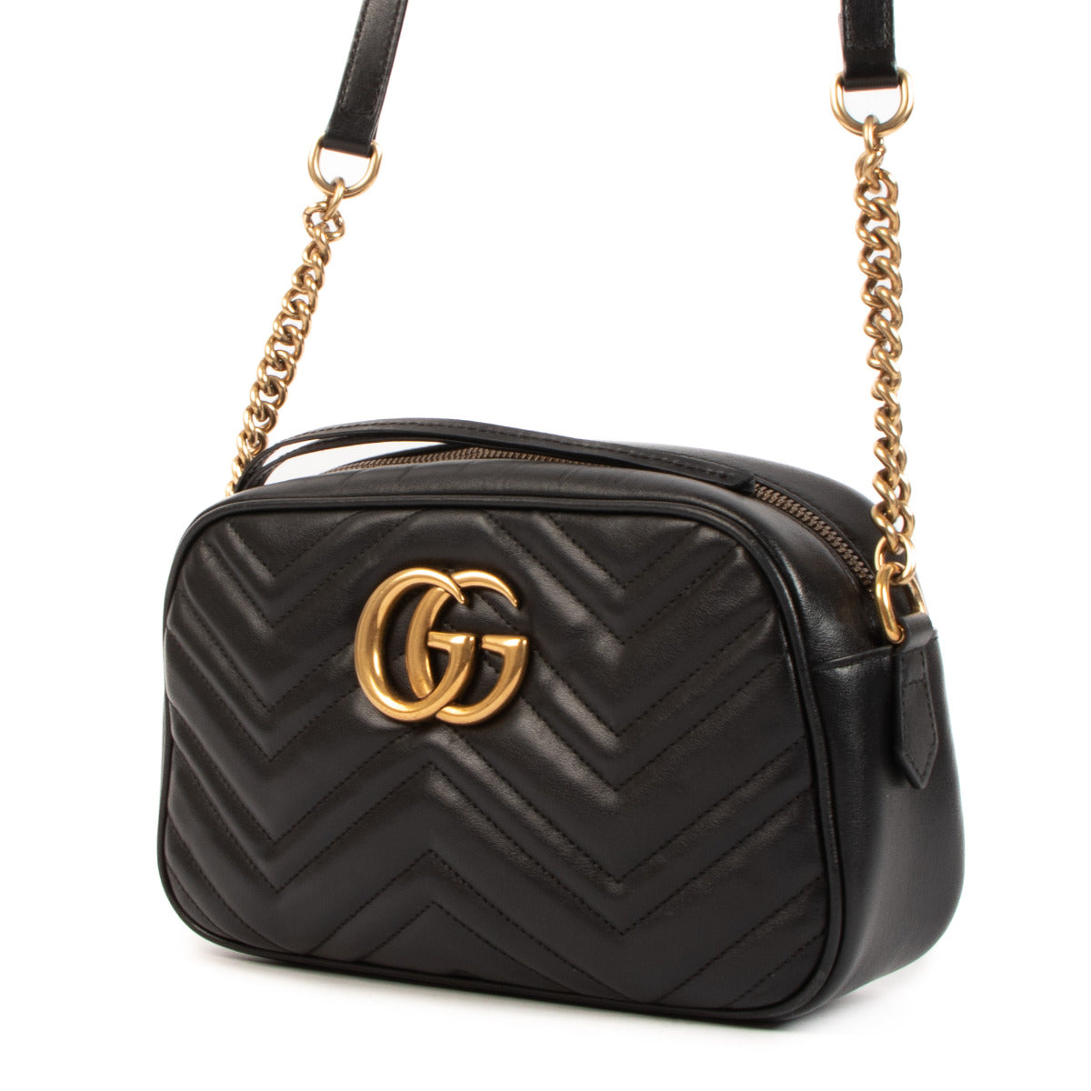 Gucci Black GG Marmont Small Matelassé Shoulder Bag