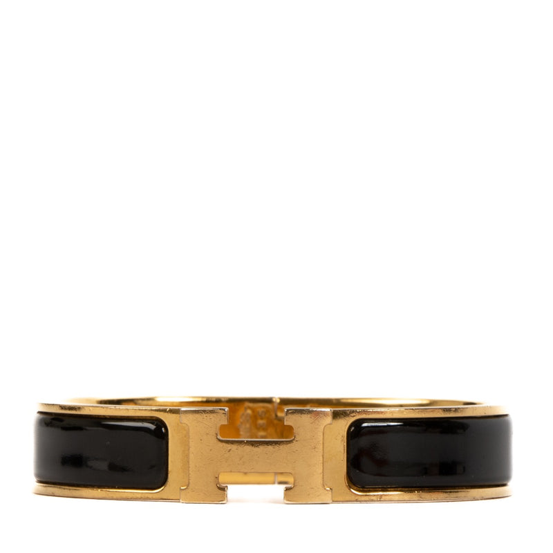 Hermès Black Clic H PM Bracelet, Hermes Black Bracelet, Hermes Black Clic H, Hermes black and gold Clic H, Hermes Bracelet, Hermes Jewelry, Hermes Preloved, Hermes Labellov, Hermes Paris