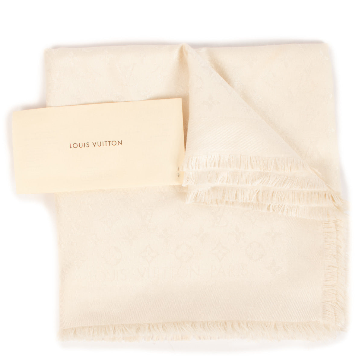 Châle monogramme crème Louis Vuitton