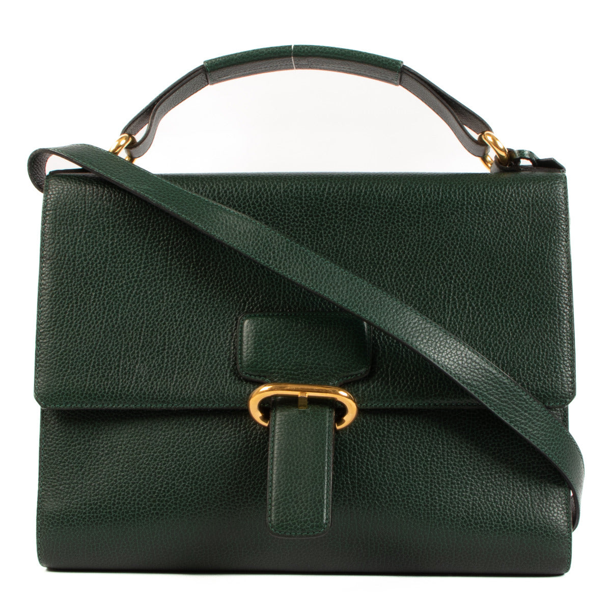 Sac bandoulière Delvaux vintage en cuir vert