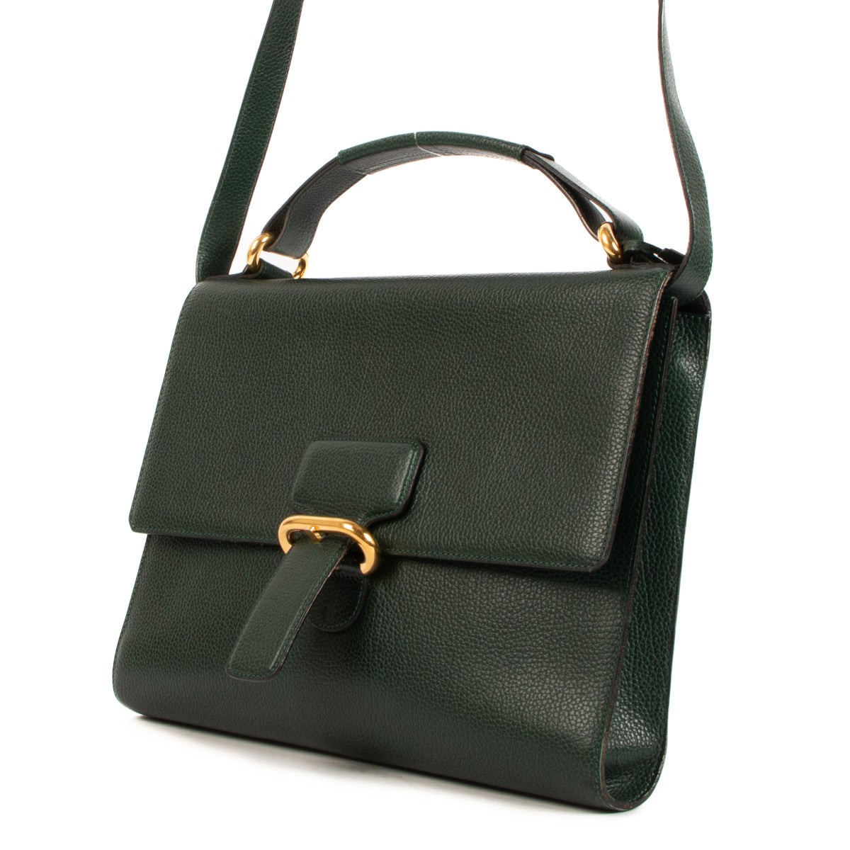 Sac bandoulière Delvaux vintage en cuir vert