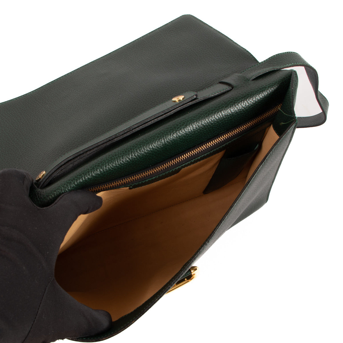 Sac bandoulière Delvaux vintage en cuir vert
