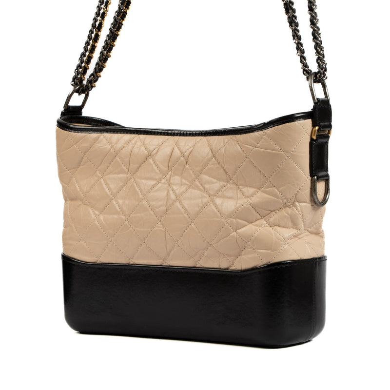 Chanel Beige Aged Calfskin Large Gabrielle Hobo Bag