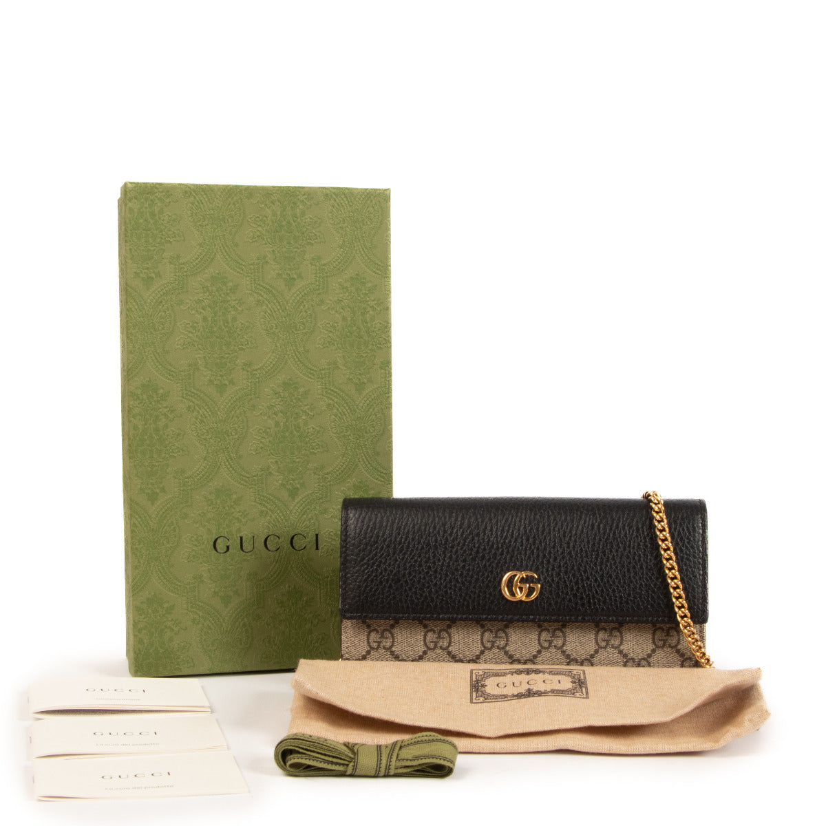 Gucci Monogram Canvas GG Marmont Chain Wallet aan de beste prijs bij Labellov tweedehands luxe