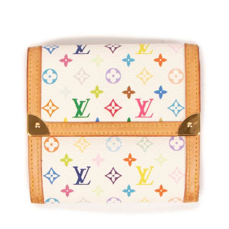Louis Vuitton White Monogram Multicolore Tri-fold Wallet for the best price at Labellov secondhand luxury