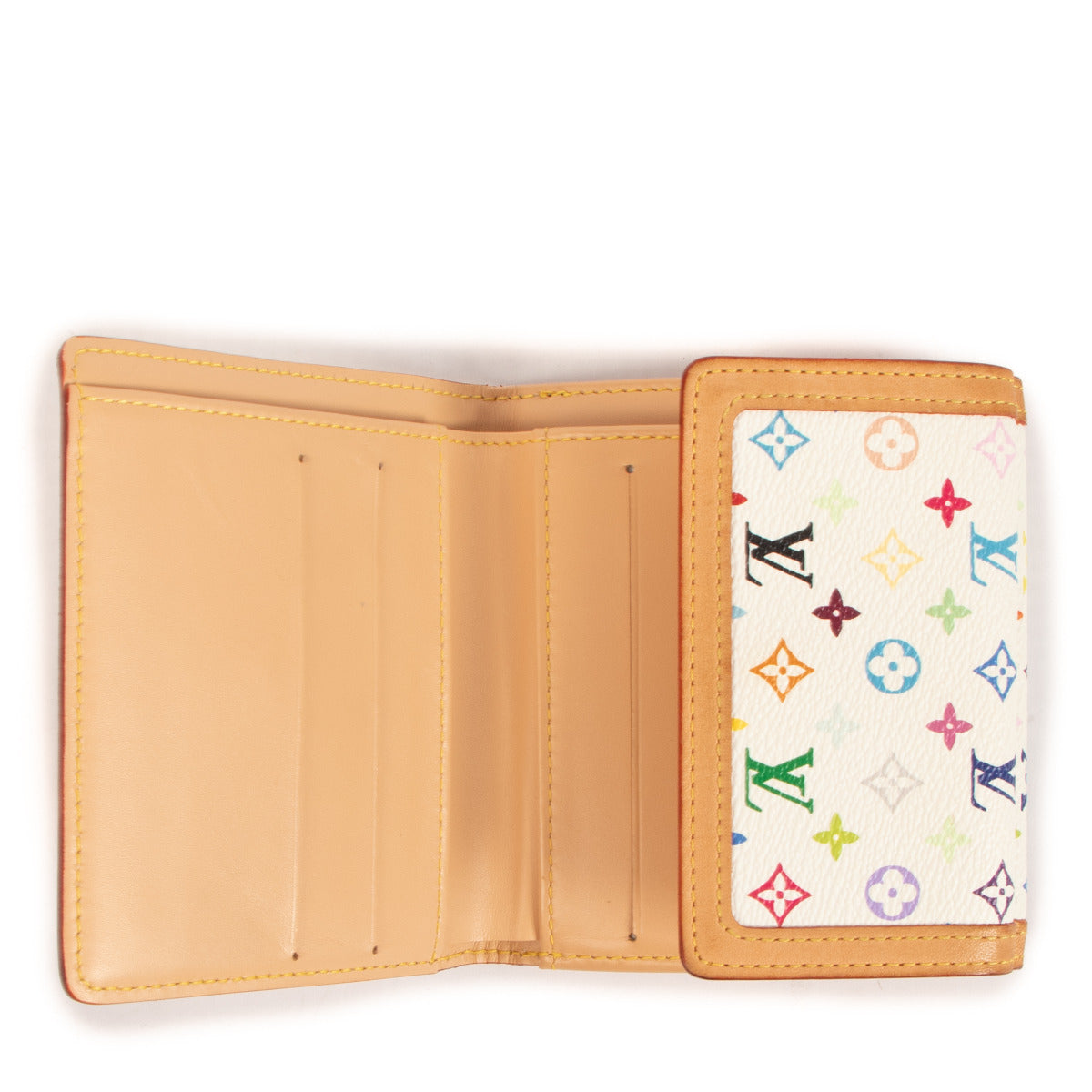 Louis Vuitton White Monogram Multicolore Tri-fold Wallet