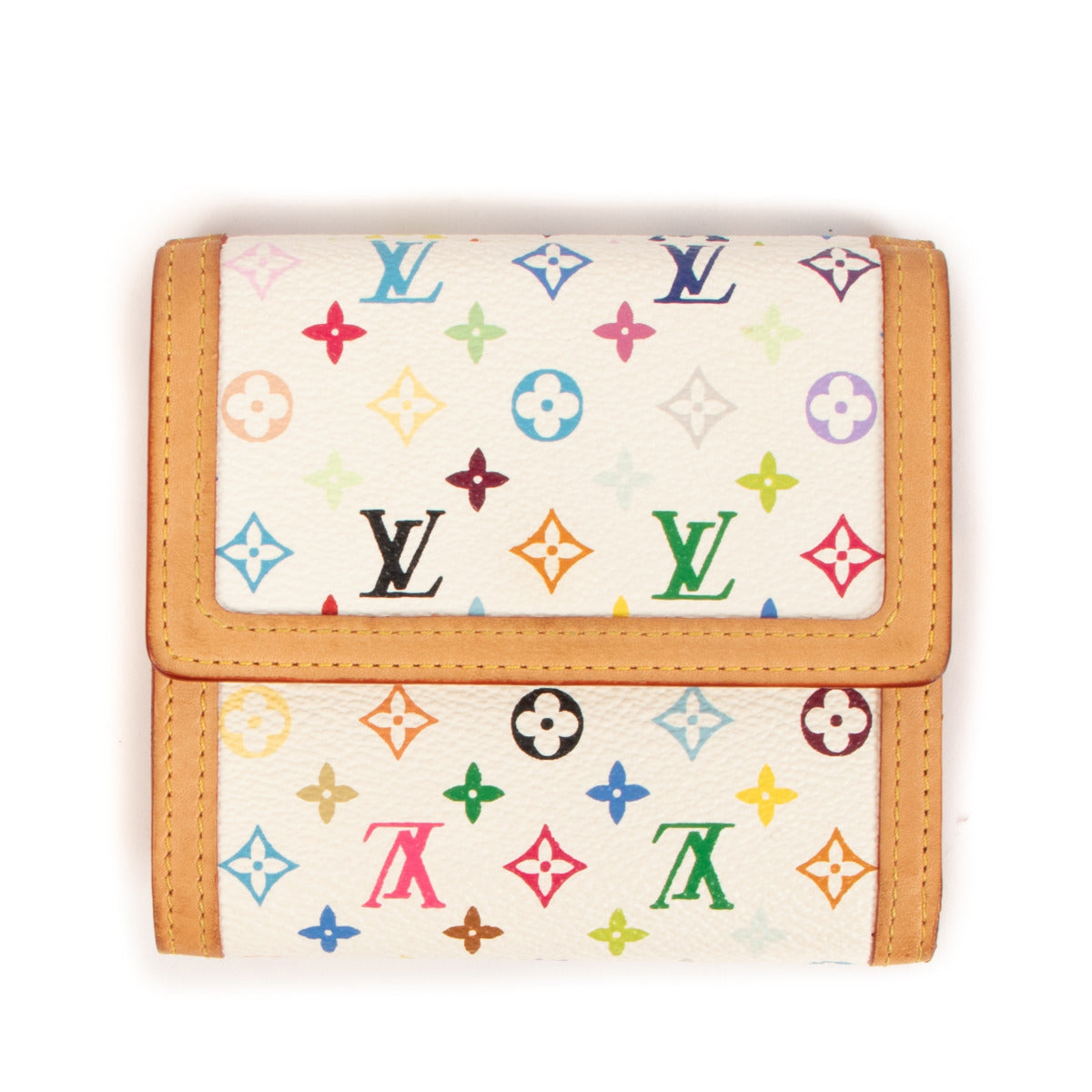 Louis Vuitton White Monogram Multicolore Tri-fold Wallet