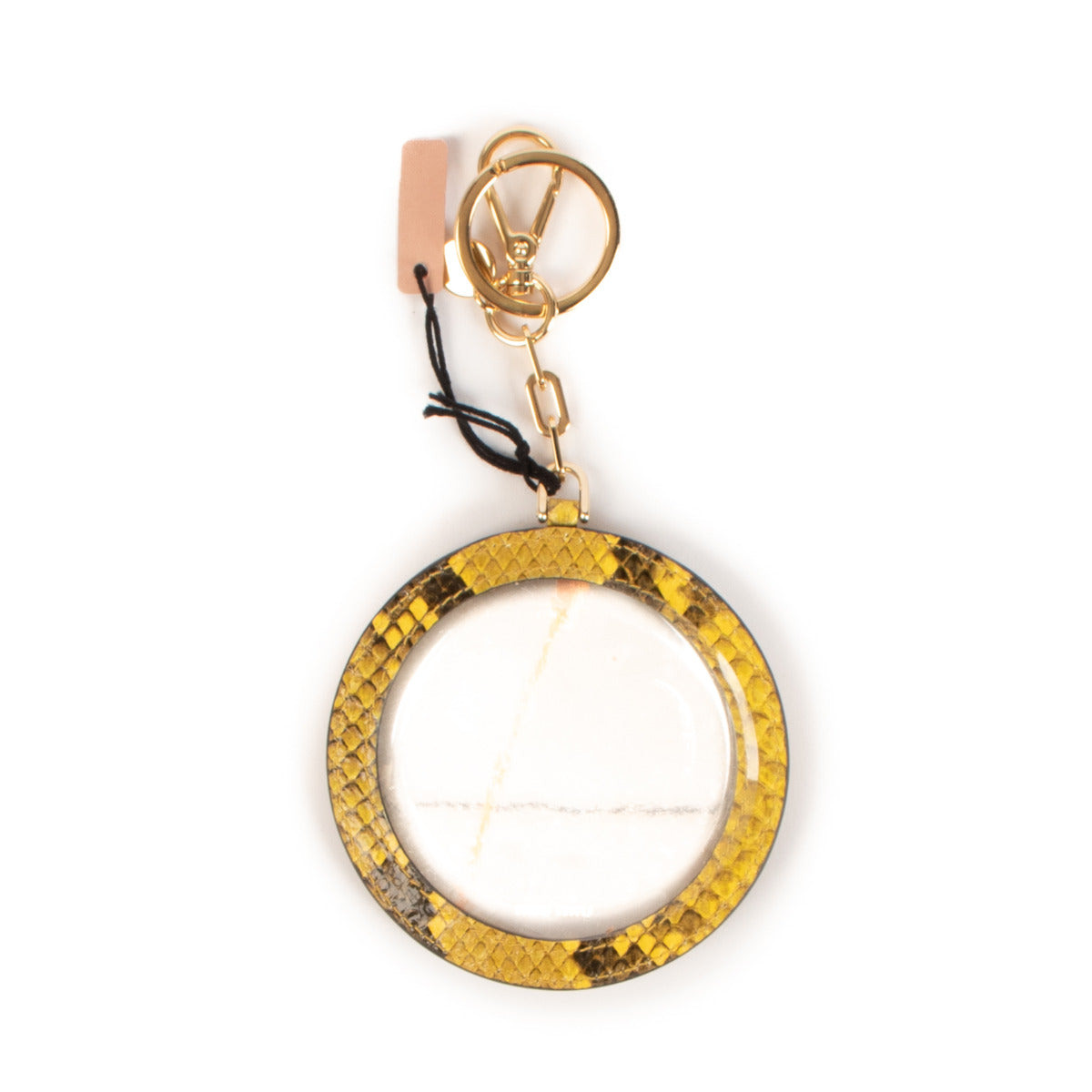 Miu Miu Yellow Snakeskin Mirror Bag Charm