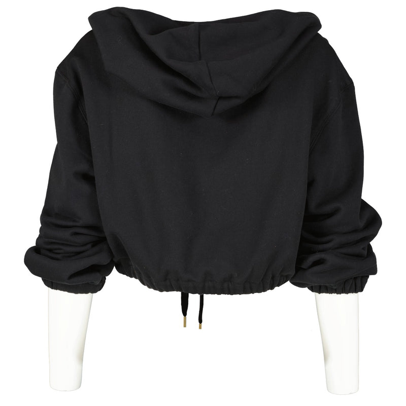 Versace Zwarte Cropped Hoodie met Logo - Maat S