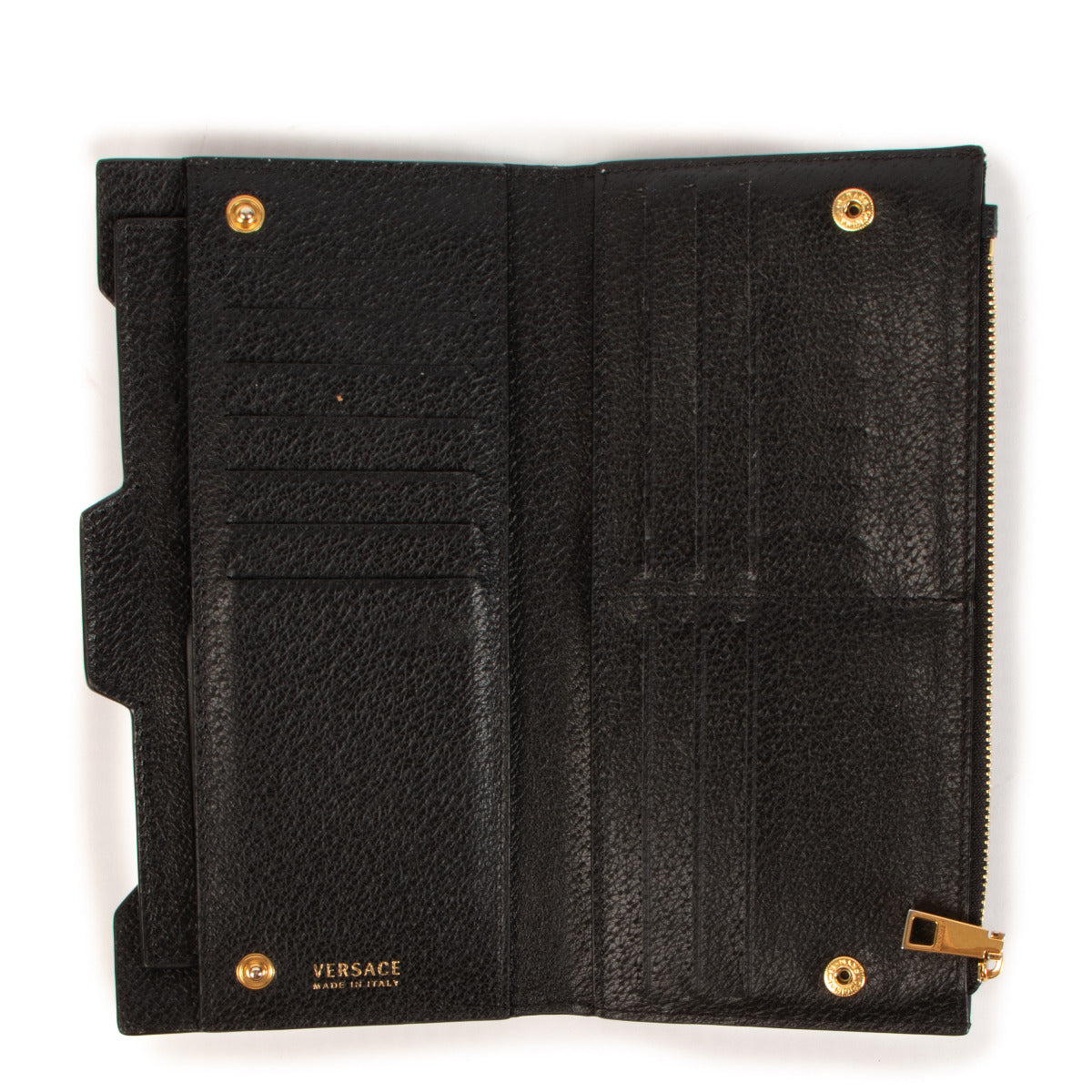 Portefeuille La Medusa en cuir noir Versace
