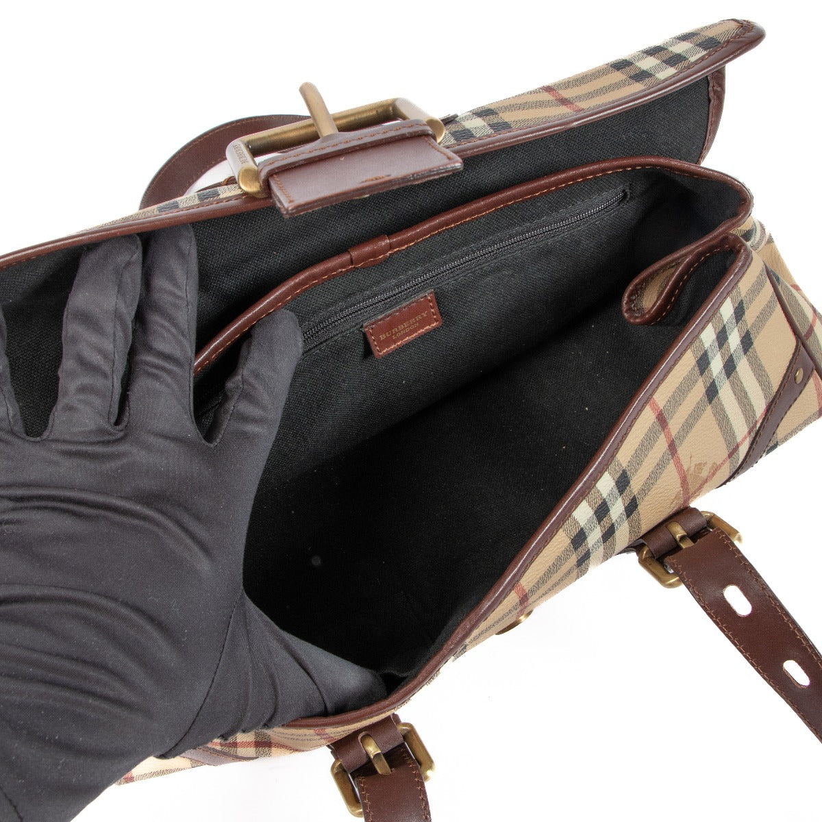 Burberry Haymarket Check Baguette Tas