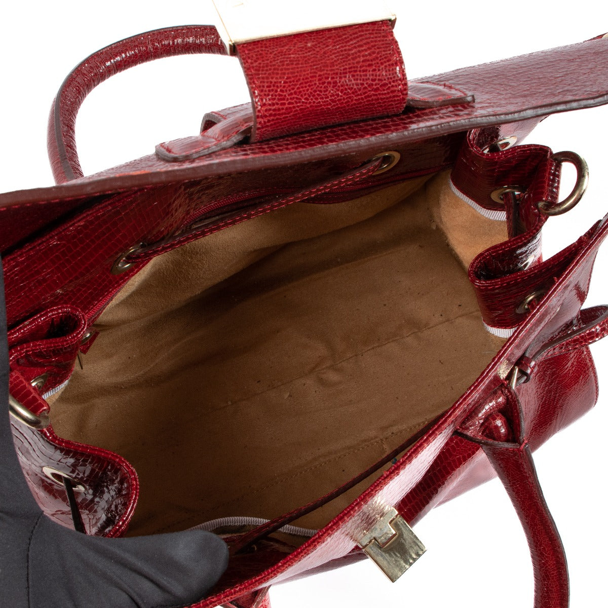 Jimmy Choo Rosalie Rode Handtas met Krokodillenprint