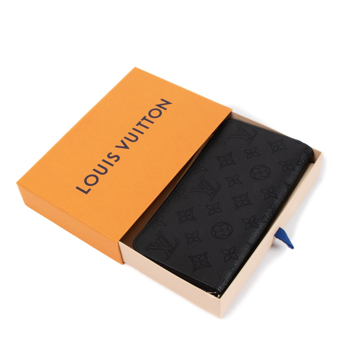 Louis Vuitton Black Mahina Leather Zippy Wallet