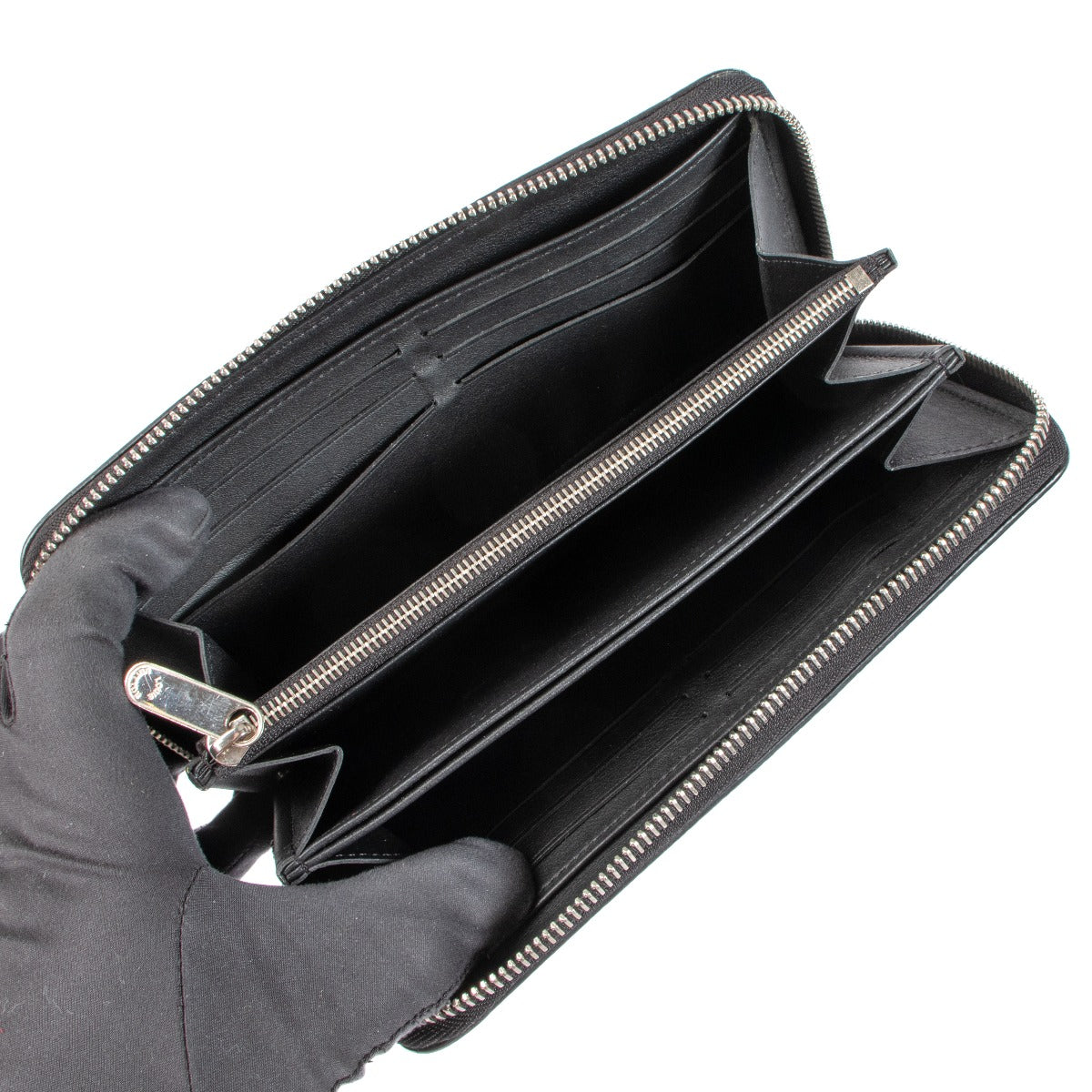 Louis Vuitton Black Mahina Leather Zippy Wallet