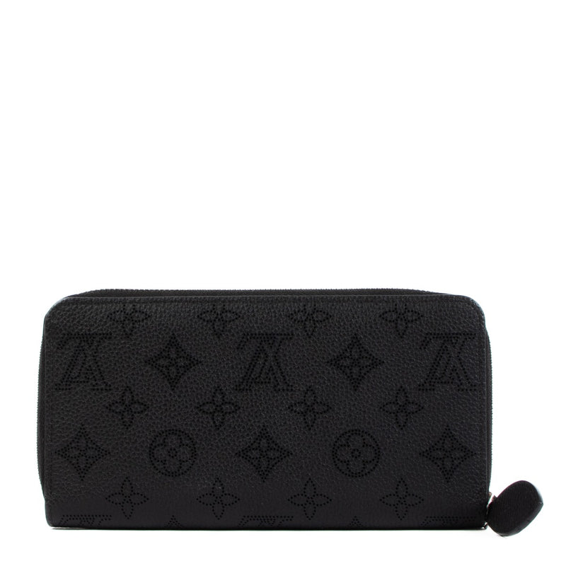Louis Vuitton Black Mahina Leather Zippy Wallet
