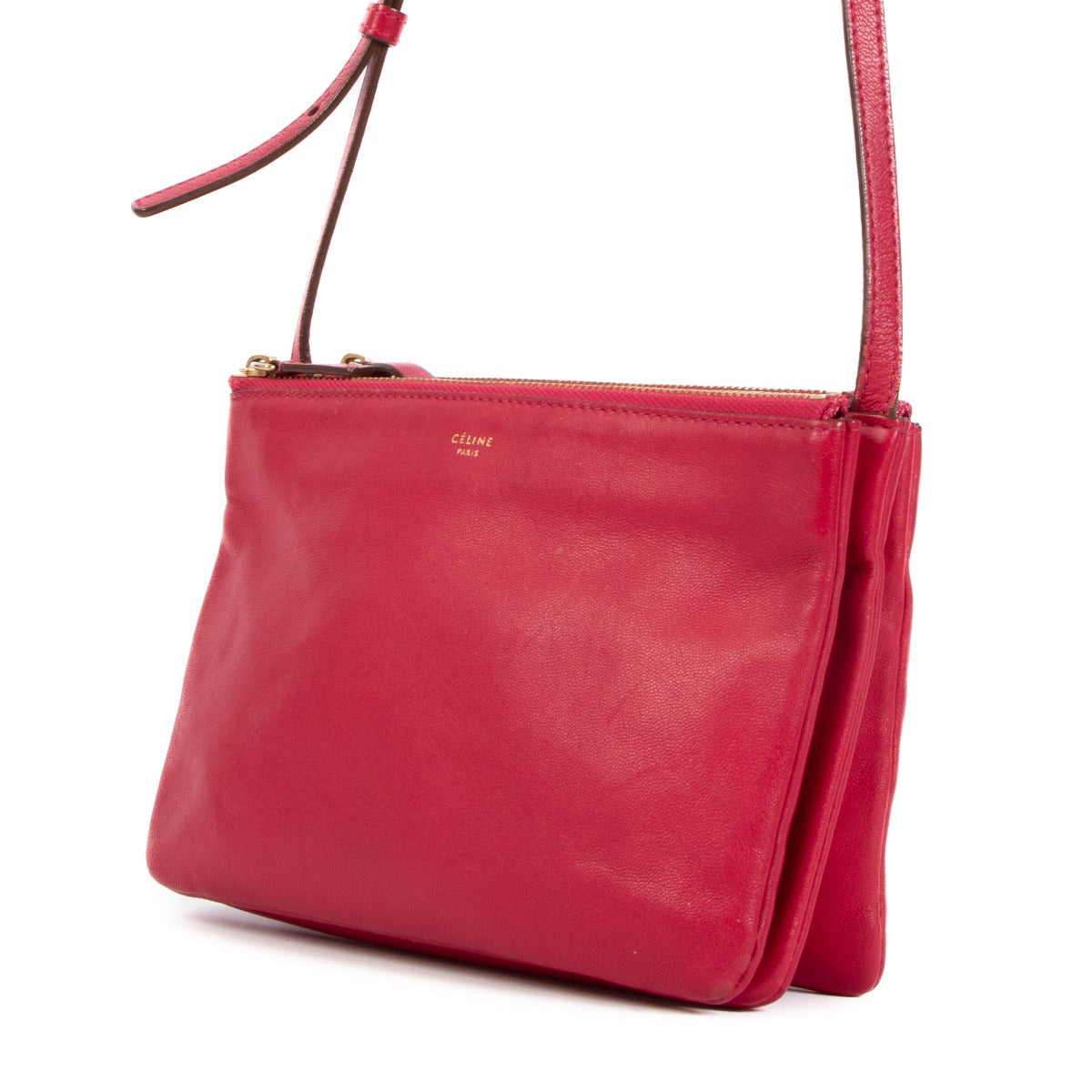 Buy an authentic Celine Raspberry Leather Trio Bag on LabelLov.com