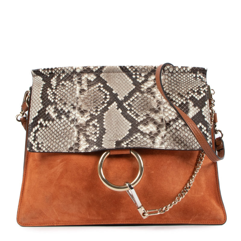 Chloé Python & Calfskin Faye Shoulder Bag